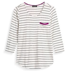 3/4 sleeve stripe knit top